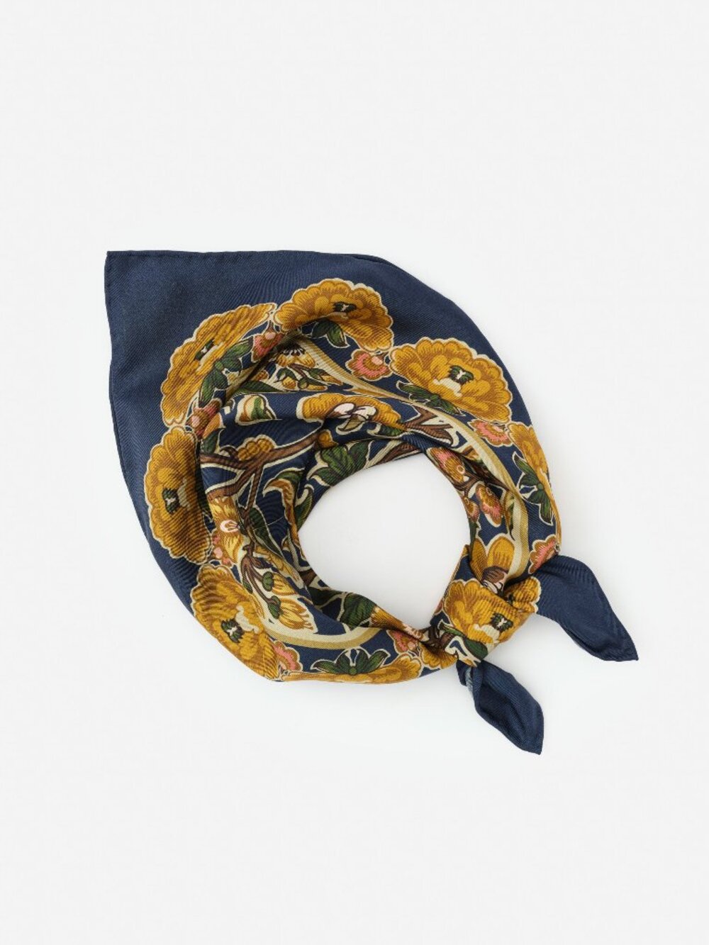 J McLaughlin Nikka Silk Scarf in Bucolic Blooms Kerchief - Navy/Multi NEW
